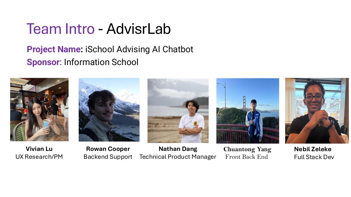 AdvisrLab team introduction slide